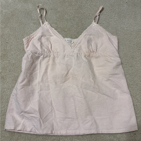 Brandy Melville Tops - Brandy Melville Pink Stripe Babydoll Top
